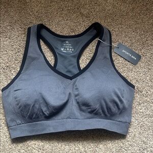 Women's Gray Sports Bra - Comfortable Racerback Support Size XL